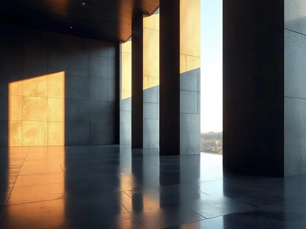 A minimalist architectural structure with clean lines and go